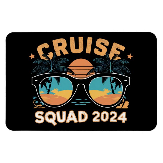 Magnet Flexible Famille amis Vacation Cruising Navire Voyage 2024 (Horizontal)