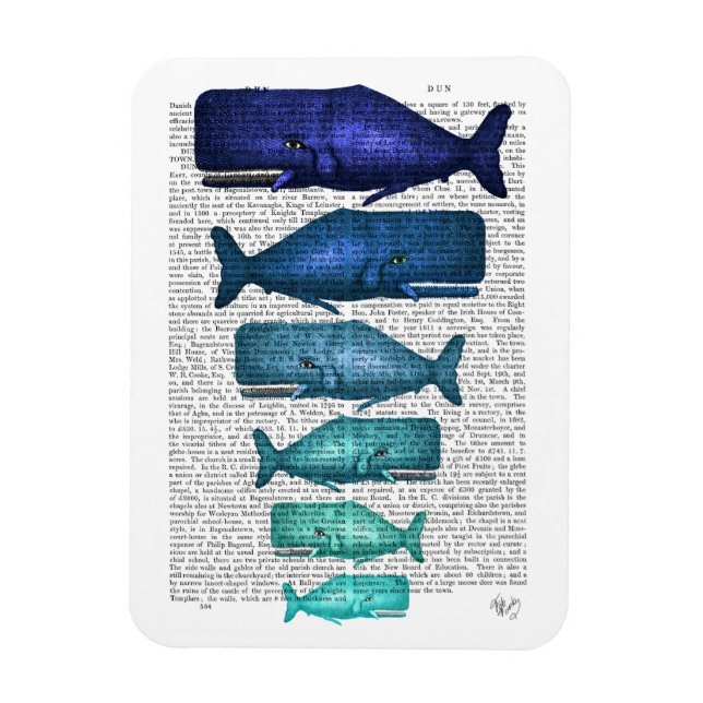 Magnet Flexible Famille Blue Whale (Vertical)