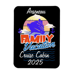 Magnet Flexible Famille Croisière Cabine Noir Personnaliser