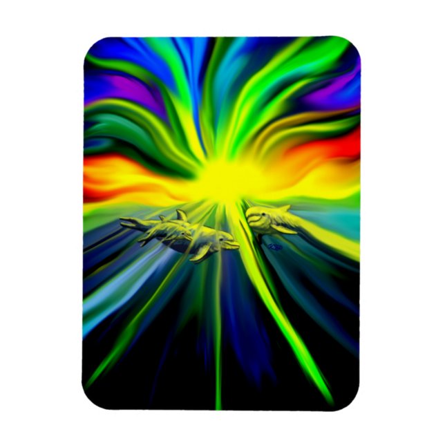 Magnet Flexible Famille de dauphins sous le soleil (Vertical)