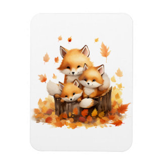 Magnet Flexible Famille de Renards Aimant Photo Flexible