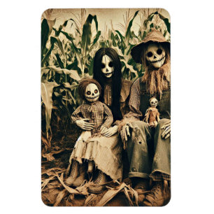 Magnet Flexible Famille déplaisant Scarecrow dans champ photo d'ho
