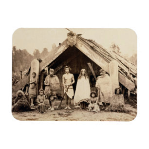 Magnet Flexible Famille maorie, Nouvelle Zélande, c.1880s (copie