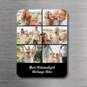 Magnet Flexible Famille Personnalisé Noir 6 Texte de Collage de Ph