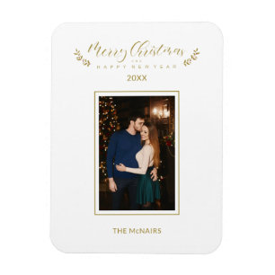 Magnet Flexible Famille photo de Noël Holly Simple Elegant