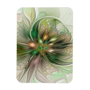 Magnet Flexible Fantaisie Abstraite Moderne Fleur Fractale Colorée