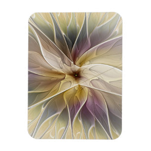 Magnet Flexible Fantaisie florale or aubergine Art fractal abstrai