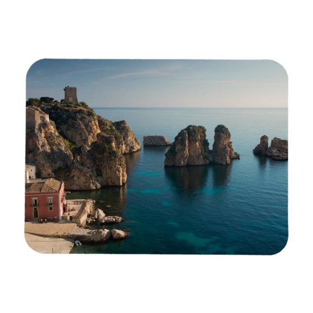 Magnet Flexible Faraglioni et Tonnara à Scopello, Sicile (Horizontal)