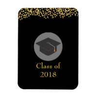 Faux Gold Confetti & Graduation Cap Classe de 20xx