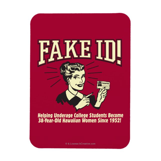 Magnet Flexible Faux ID : Underground College Hawaiian (Vertical)