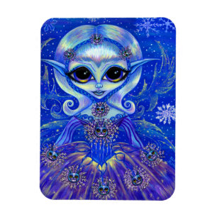 Magnet Flexible Fée d'hiver magique Filles Chats Flammes de neige 