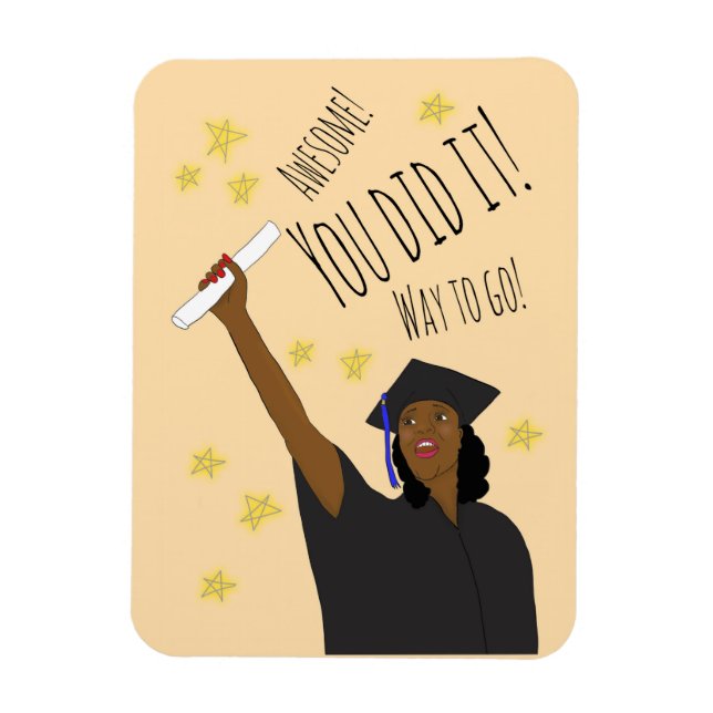 Magnet Flexible Félicitations à la femme African American Grad Hol (Vertical)