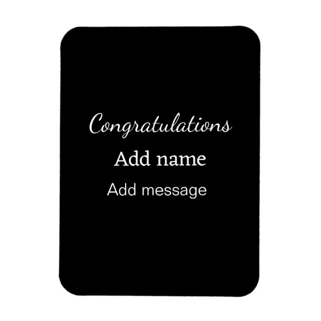 Magnet Flexible Félicitations ajouter un message de nom simple dip (Vertical)