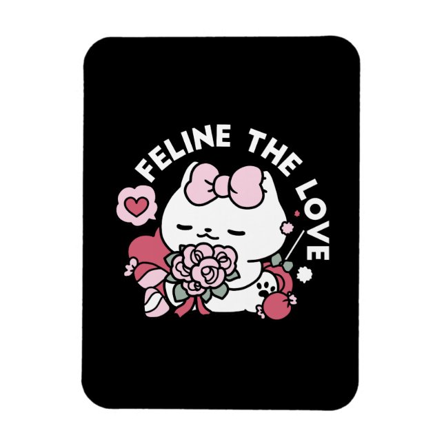 Magnet Flexible Feline the Love - Design de chat de la belle Valen (Vertical)