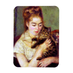 Magnet Flexible Femme avec chat, Auguste Renoir