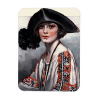 Femme en blouse brodée