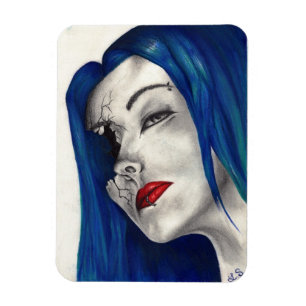 Magnet Flexible Femme goth magnifiquement brisée Fantaisie Art Ori