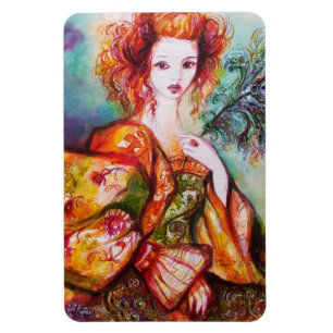 MAGNET FLEXIBLE FEMME ROMANTIQUE AVEC PEACOCK FEACOCK