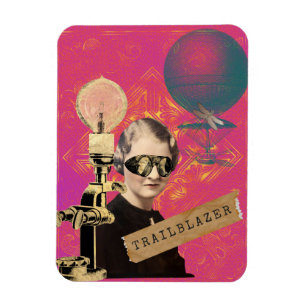 Magnet Flexible Femme Steampunk Pionnière Art Pop 