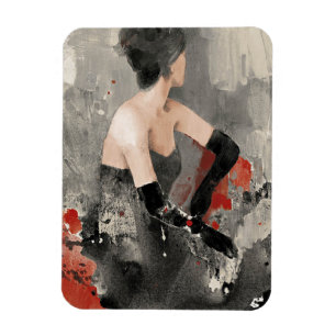 Magnet Flexible Femme vintage sauvage d'aquarelle d'Apple  