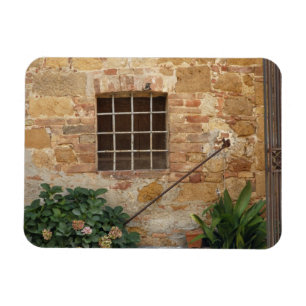 Magnet Flexible Fenêtre et mur en pierre ancien, Pienza, Italie