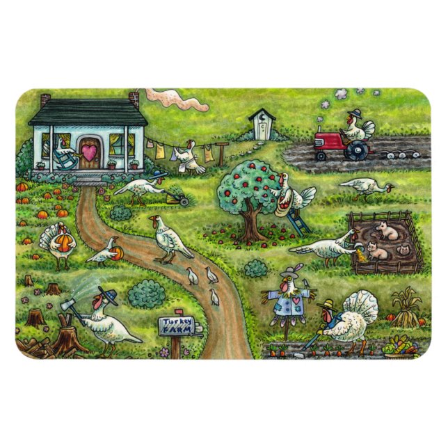 MAGNET FLEXIBLE FERME DE TURQUIE, PAYS HUMOUR MERCI AUX OISEAUX (Horizontal)