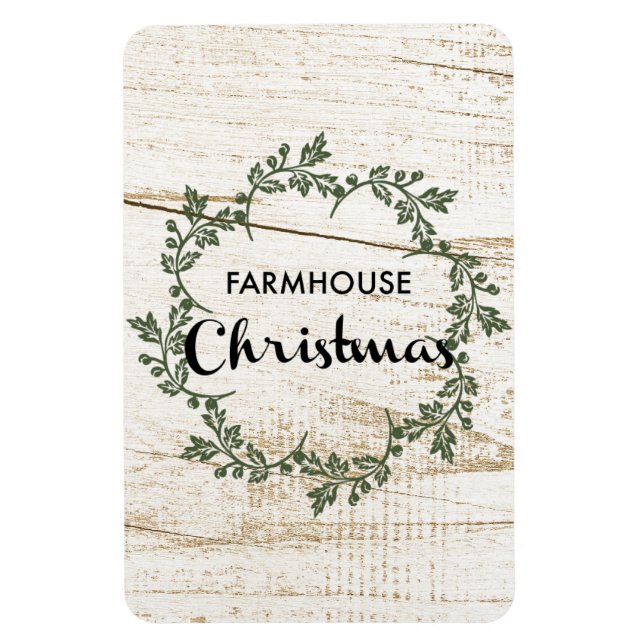 Magnet Flexible Ferme moderne Wreath de Noël Bois rustique (Vertical)