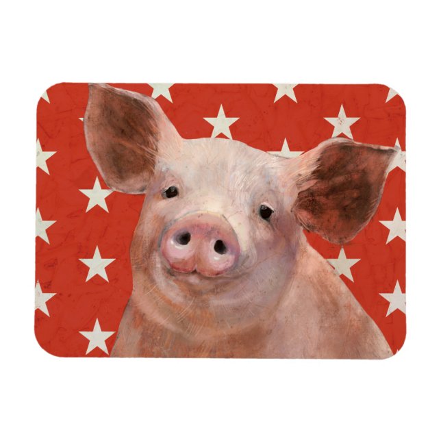Magnet Flexible Ferme patriotique - Cochon (Horizontal)
