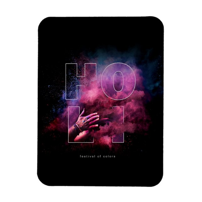 Magnet Flexible Festival Holi de couleurs animé Design (Vertical)