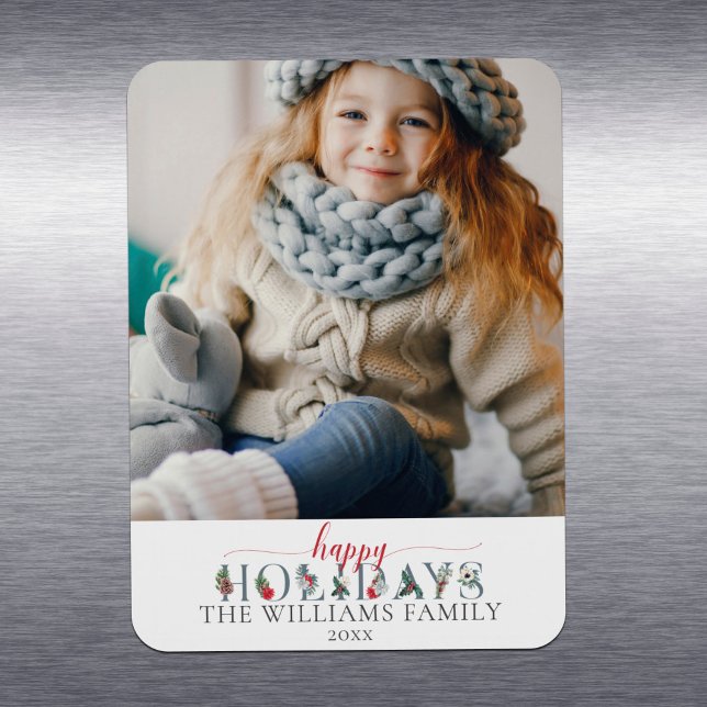 Magnet Flexible Festive Foliage Joyeuses Vacances Florales Salutat (Créateur téléchargé)