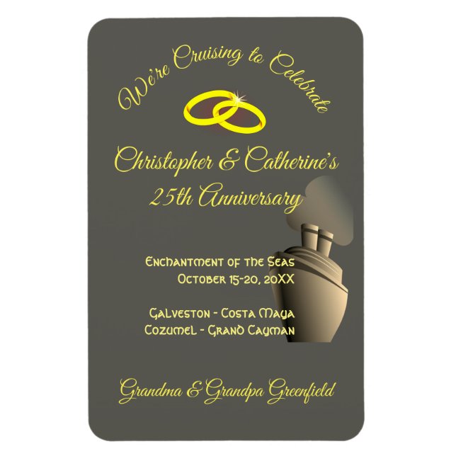 Magnet Flexible Fête Anniversaire Gris Stateroom Marqueur de porte (Vertical)
