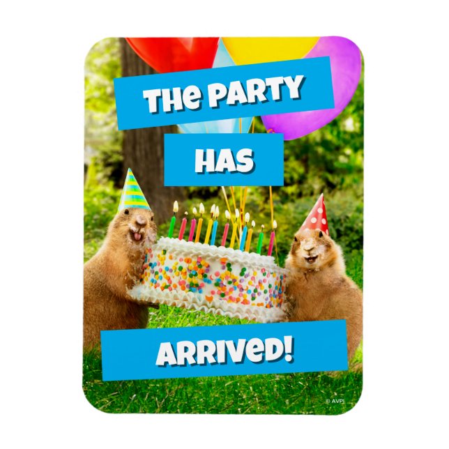 Magnet Flexible Fête d'anniversaire de chien de prairie (Vertical)