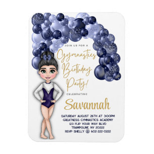 Magnet Flexible Fête d'anniversaire de gymnastique avec arche de b