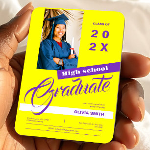 Magnet Flexible Fête de fin d'études au lycée Promotion 2026