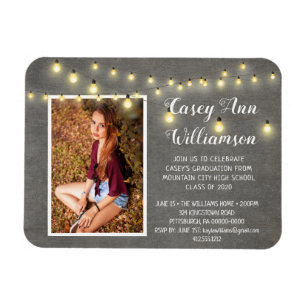 Magnet Flexible Fête de graduation Lumières en bois Photo