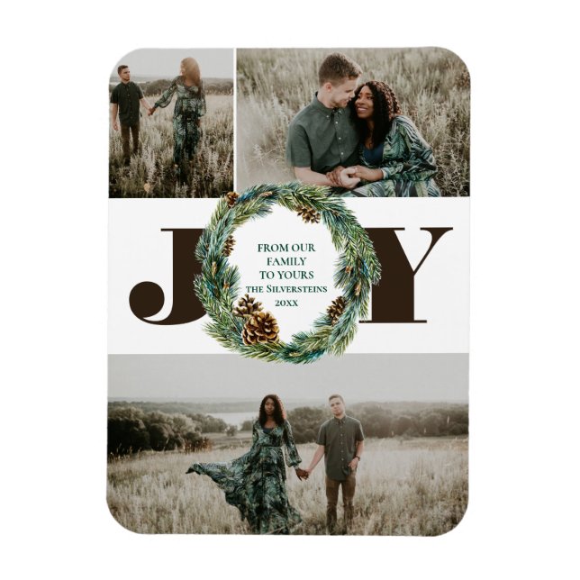 Magnet Flexible Fête de Noël Acorn Wreath (Vertical)