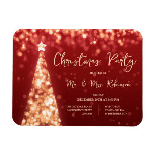 Magnet Flexible Fête de Noël Gold Arbre rouge éclairs