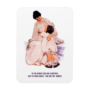 Magnet Flexible Fête des Mères Art Vintage avec un cadeau