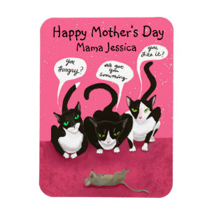 Magnet Flexible Fête des Mères Drôle des Chats Personnalisé
