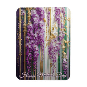 Magnet Flexible Fête des Mères Papier Peint Fleurissant Wisteria V