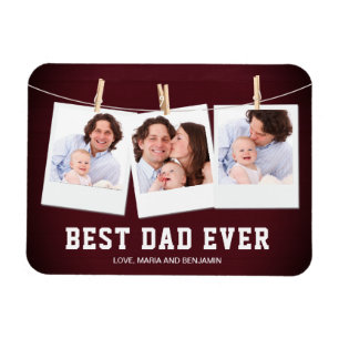 Magnet Flexible Fête des pères   Collage photo Best Dad Ever 3