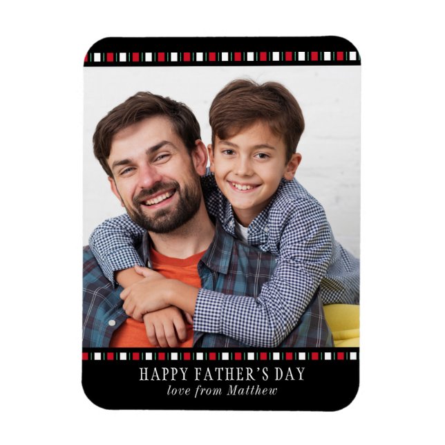 Magnet Flexible Fête des pères Moderne Personnalisée Photo Personn (Vertical)