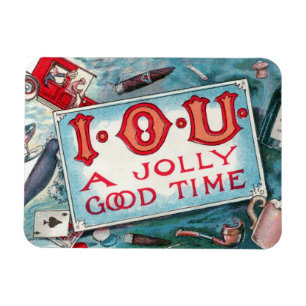 Magnet Flexible Fête des Vices Vintage, Jeux d'Argent Boisson Fume