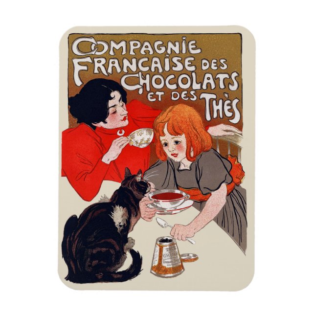 Magnet Flexible Fête du chocolat français Steinlen Art (Vertical)