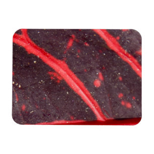 Magnet Flexible Feuille hawaïenne veinée rouge 3