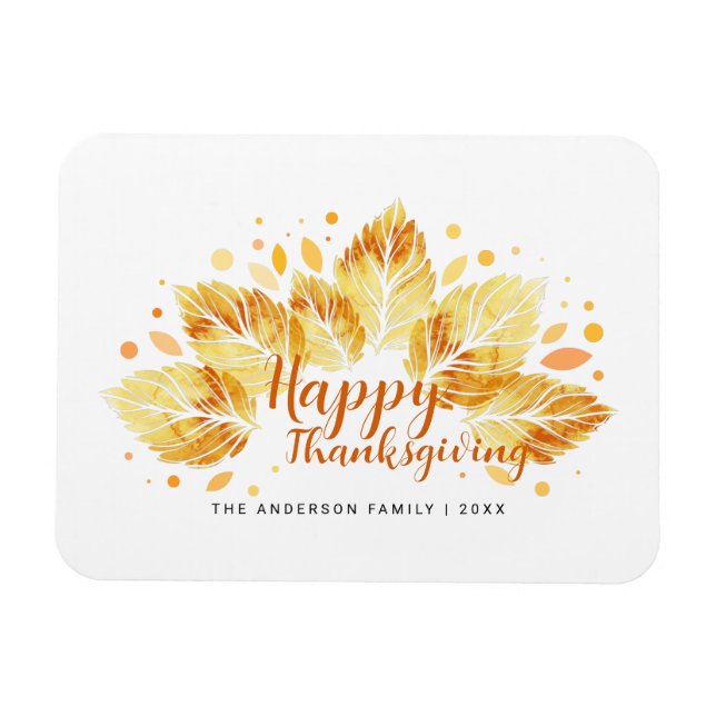 Magnet Flexible Feuilles d'automne Bon thanksgiving cadeau de vaca (Horizontal)