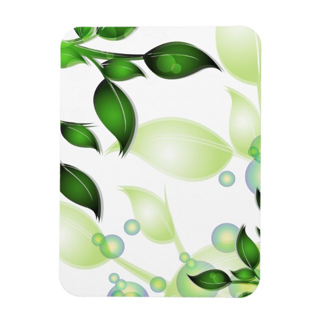 Magnet Flexible Feuilles de jardin frais sur blanc (Vertical)