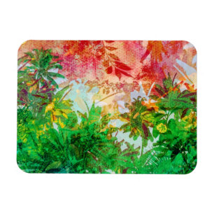 Magnet Flexible Feuilles de Sunset Jungle Tropical Palm