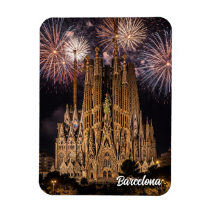 Magnet Flexible Feux d'artifice à Barcelone La Sagrada Família Esp