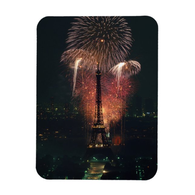 Magnet Flexible Feux d'artifice, Tour Eiffel, Paris, France (Vertical)